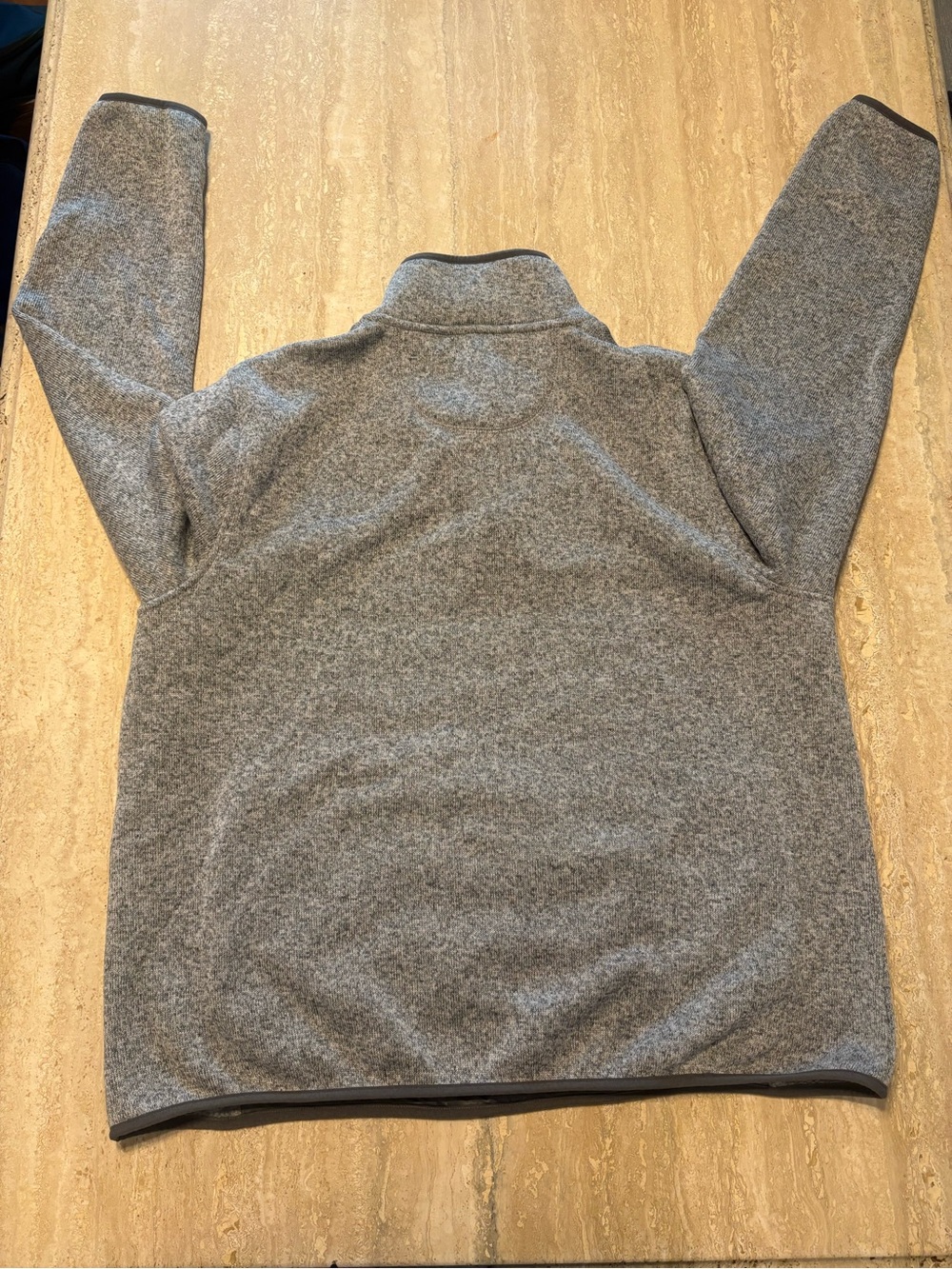 LL Bean Mens XL Sweater Fleece Snap Pullover Heathered Gray Jacket Sweater - Picture 5 of 7